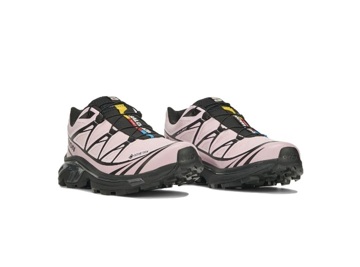 SALOMON XT-6 GORE-TEX: Унисекс-кроссовки в чёрно-розовой гамме — изображение 2