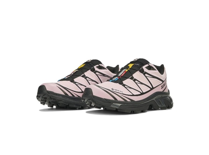 SALOMON XT-6 GORE-TEX: Унисекс-кроссовки в чёрно-розовой гамме — изображение 6
