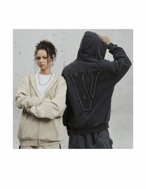VLONE: Унисекс-худи на молнии с аппликацией и вышивкой — изображение 6