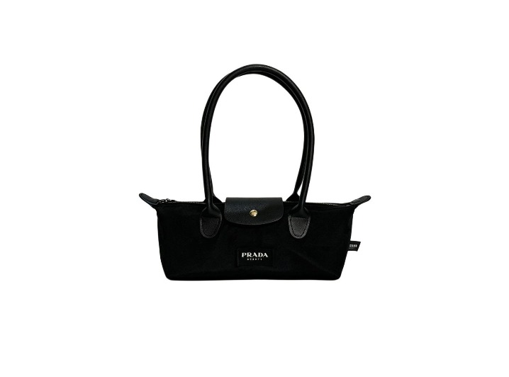 PRADA: Чёрная canvas-сумка с фирменным дизайном — изображение 3